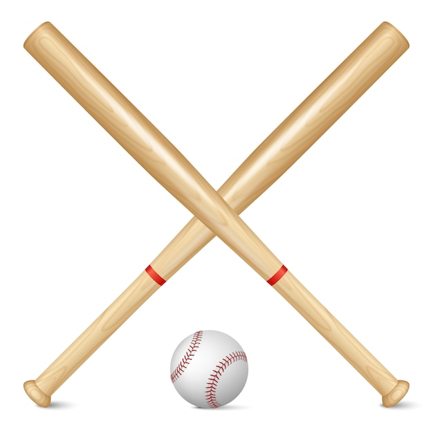 Vector baseball bats and baseball.  illustration.