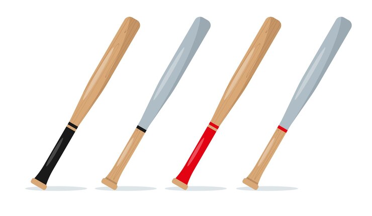 Vector baseball bats set sport equipment elements and accessories bat