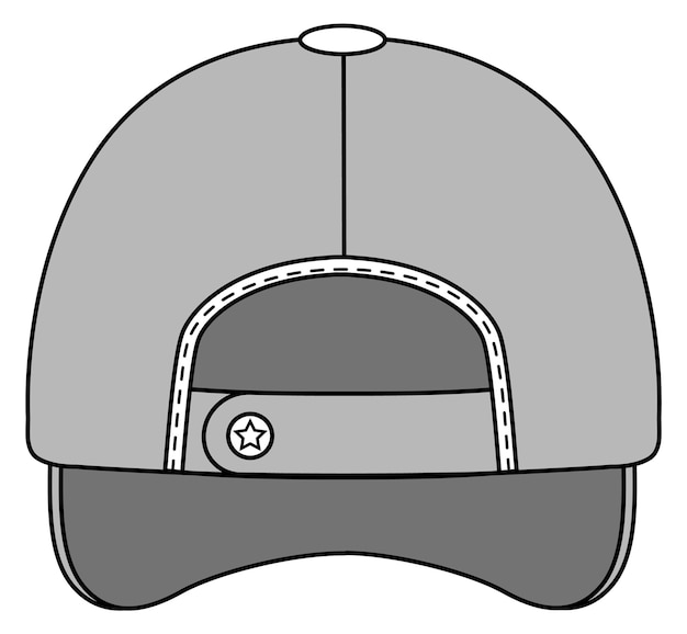 Baseball cap back view Hat design template