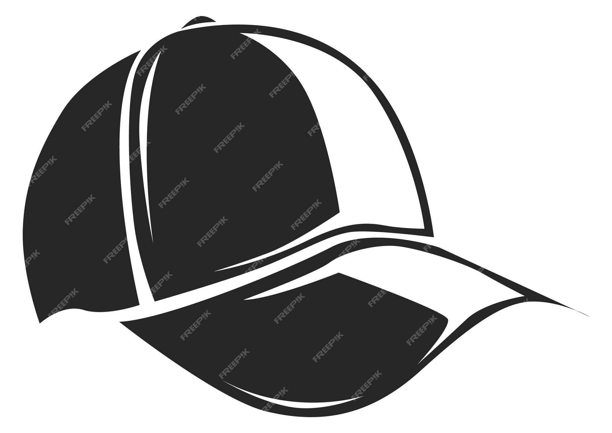 Premium Vector | Baseball cap black icon sport hat symbol