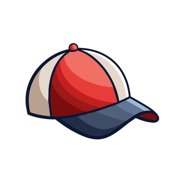 Vector baseball cap flat vector icon on white