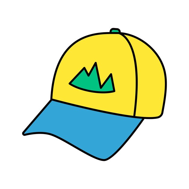 baseball cap in retro style bright icon of hat for hiking and camping casual multicolored headwear