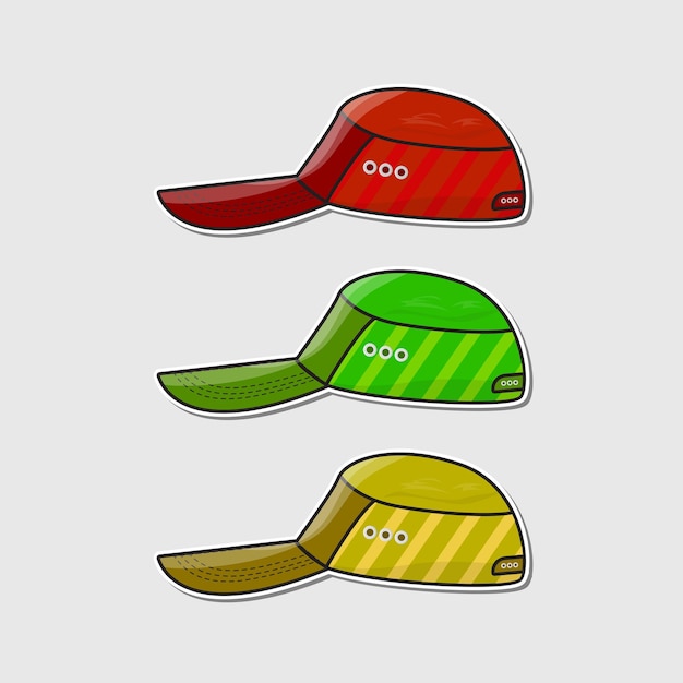 Vector baseball cap template set sticker  vector