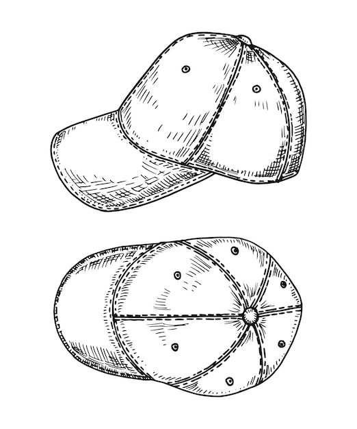 野球帽ベクトルヴィンテージスケッチ