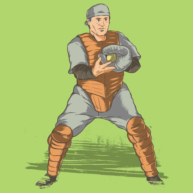 Baseball Catcher Illustratie