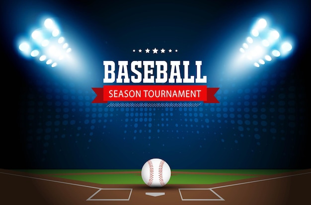 Baseball championship or tournament poster or label vector design.