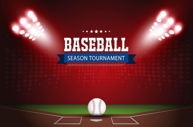 Campionato di baseball o poster del torneo o disegno vettoriale di etichetta.