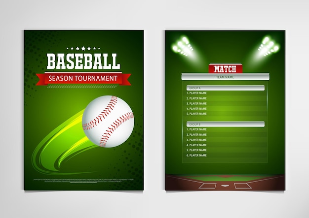 Vector baseball championship or tournament poster or label vector design.