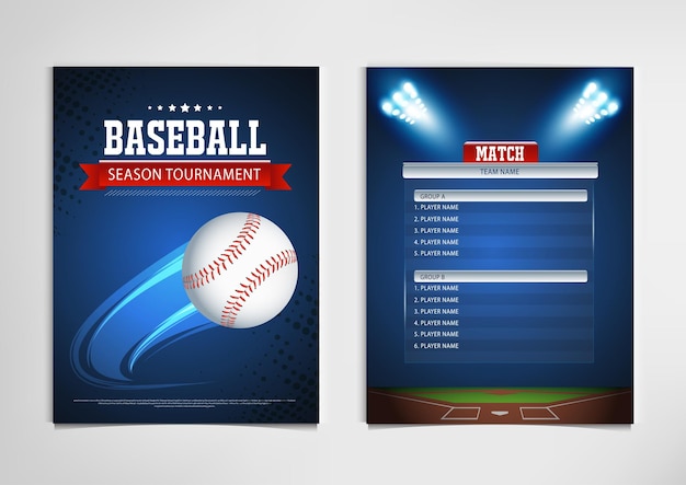 Vector baseball championship or tournament poster or label vector design.