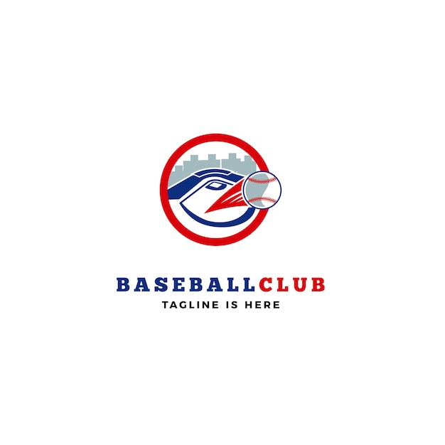 Illustrazione dell'icona di vettore del logo del club di baseball