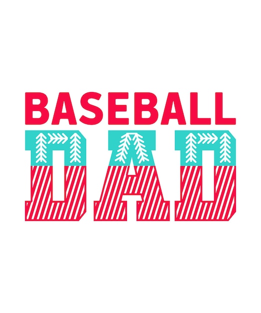 Baseball papà filo per cucire magliette vettoriali gioco sportivo stich badge tournament father design template