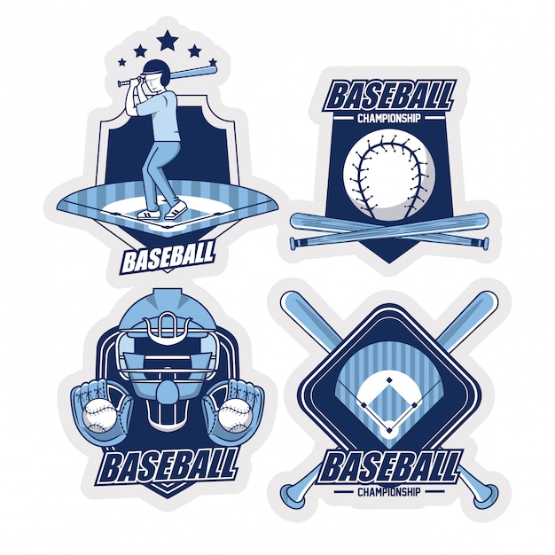 Vector baseball emblems collection