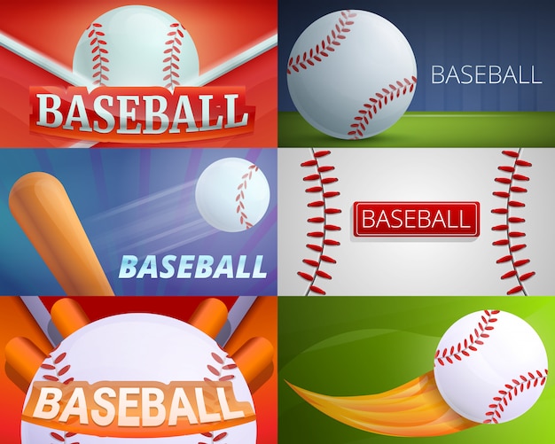 Baseball equipment illustration set on cartoon style