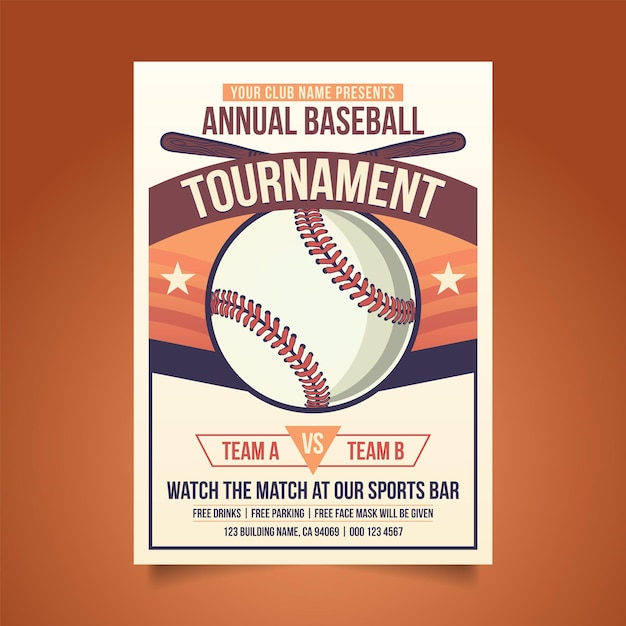 baseball flyer and posters for tournament or championship sport event announcement banner design