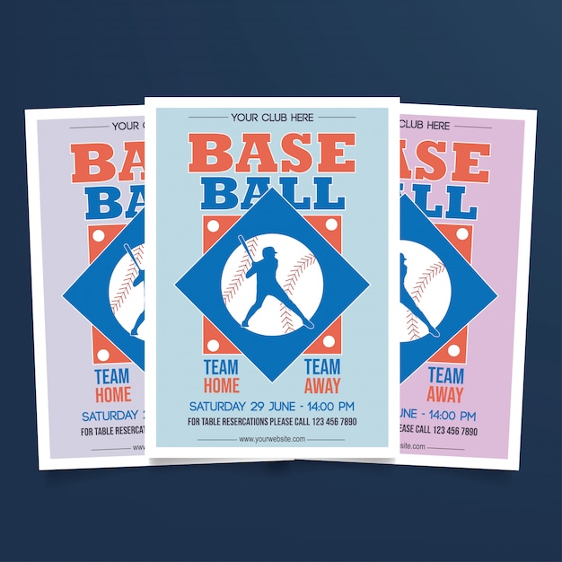 Vector baseball flyer template vector