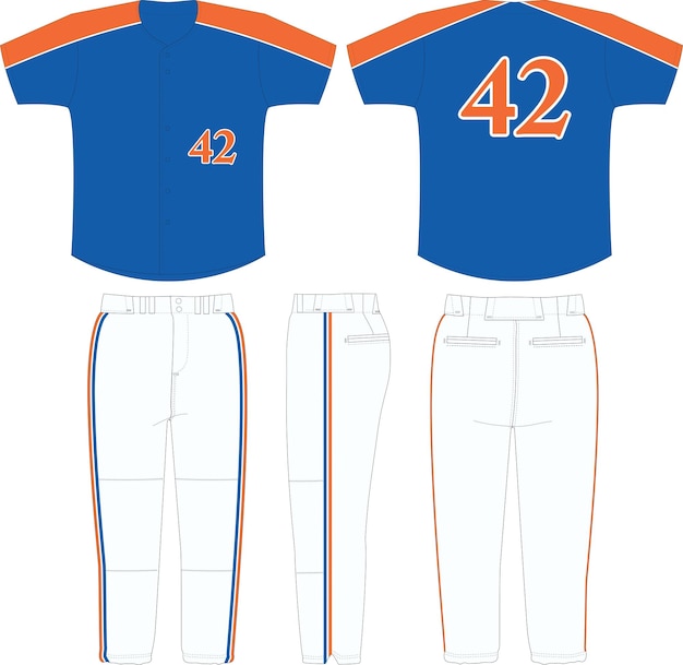 Vector baseball full button jersey