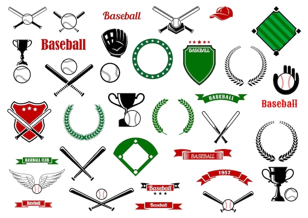 Baseball game sport items and designelements