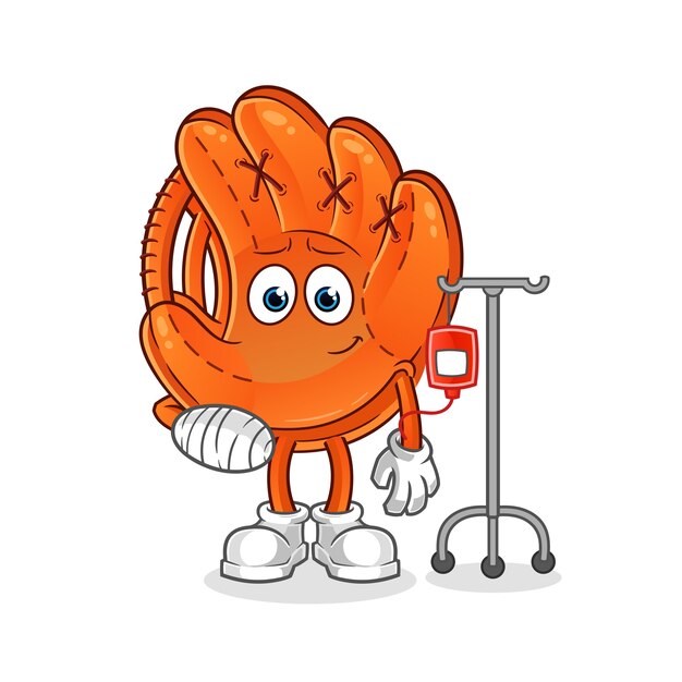 Baseball glove sick in IV illustration