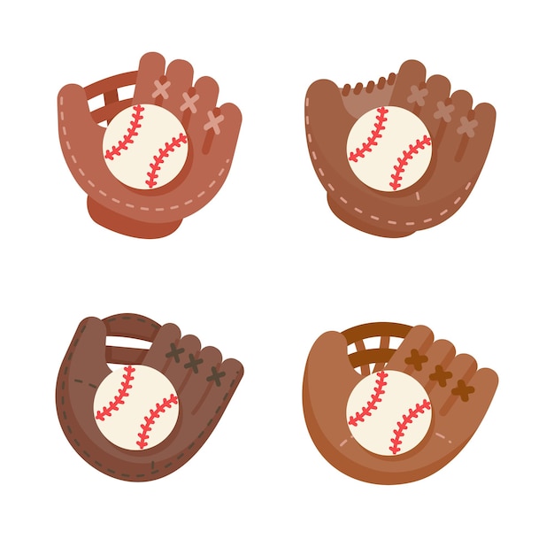 Vector baseball gloves leather gloves for the popular baseball game