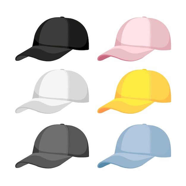 Vector baseball hats collection