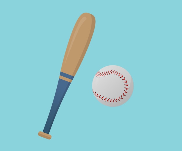 Бейсбольная иллюстрация набор спортивный мяч векторный рисунок стиль рисованной