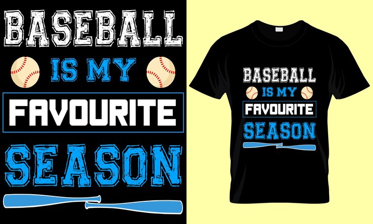 वेक्टर baseball is my fevourite season tshirt design