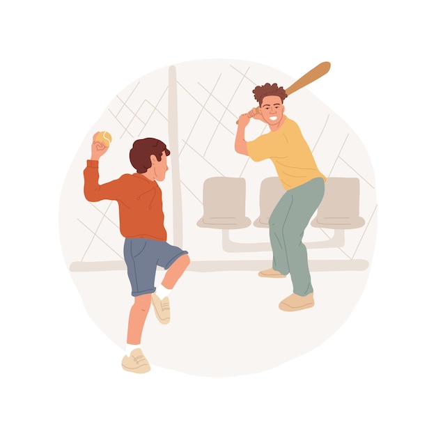 Illustrazione di vettore del fumetto isolato di baseball