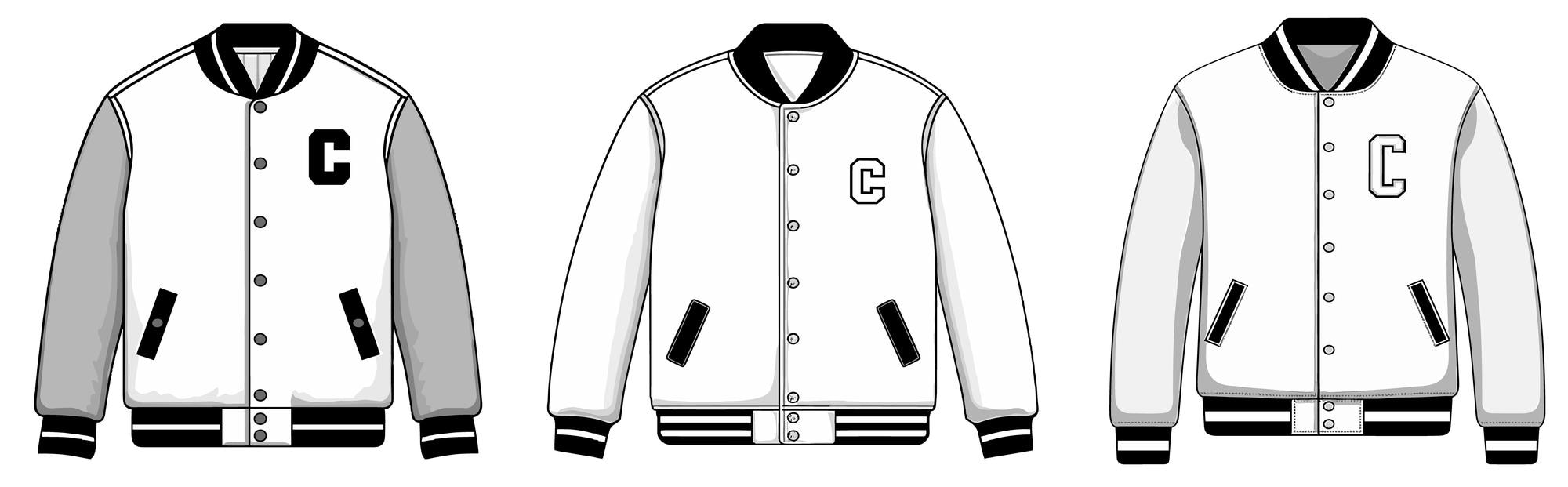 Premium Vector | Baseball jacket template on white background illustration