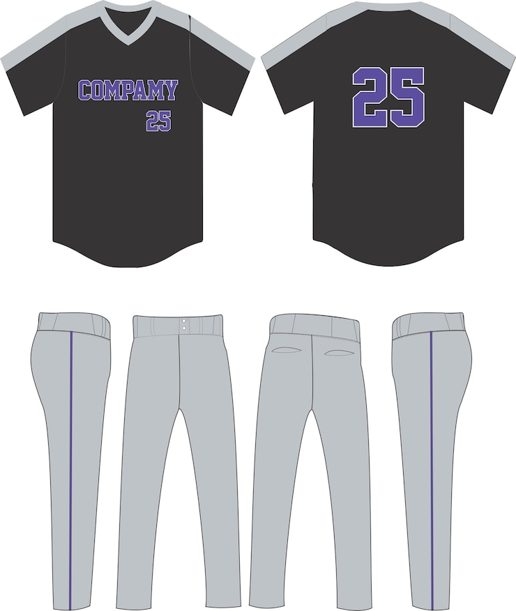 Vector baseball jersey uniform template mock up custom design