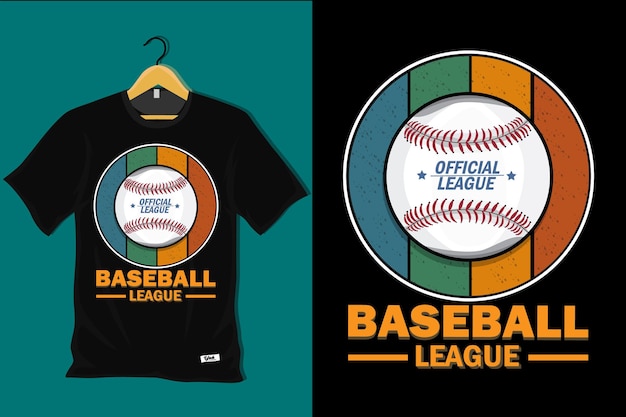 Vector baseball league retro vintage t-shirtontwerp