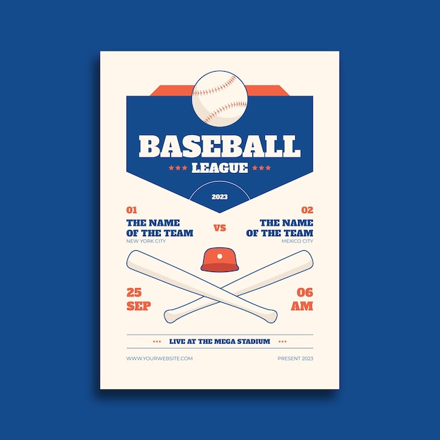 baseball league vector flyer