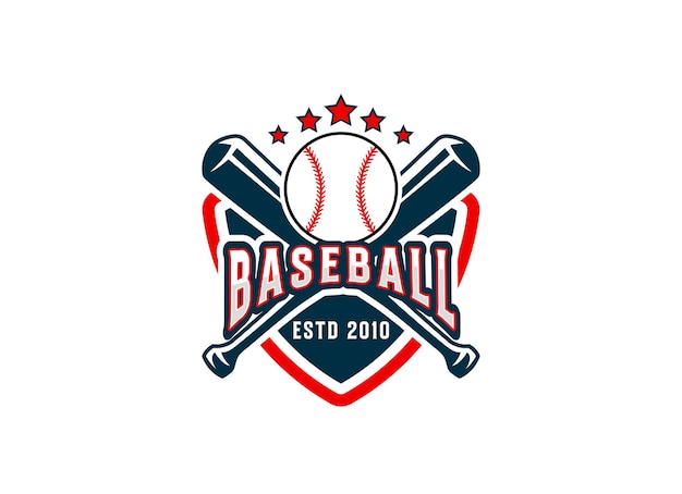 Vettore disegno del logo del baseball baseball softball team club academy championship logo template vector