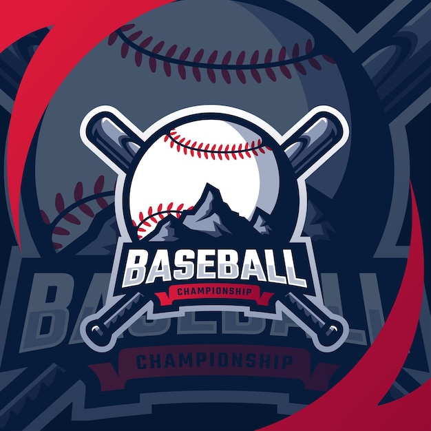 Premium Vector  Baseball championship logo design template