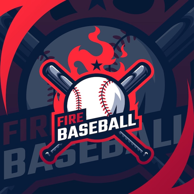 Vector baseball logo design premium vector