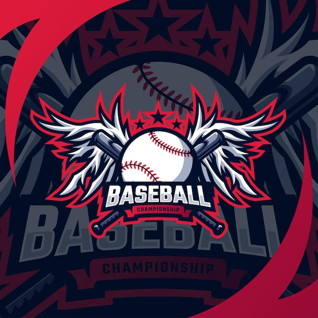 Baseball logo design premium vector