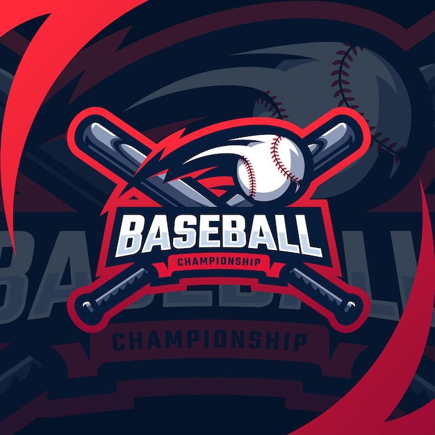 Baseball logo design premium vector