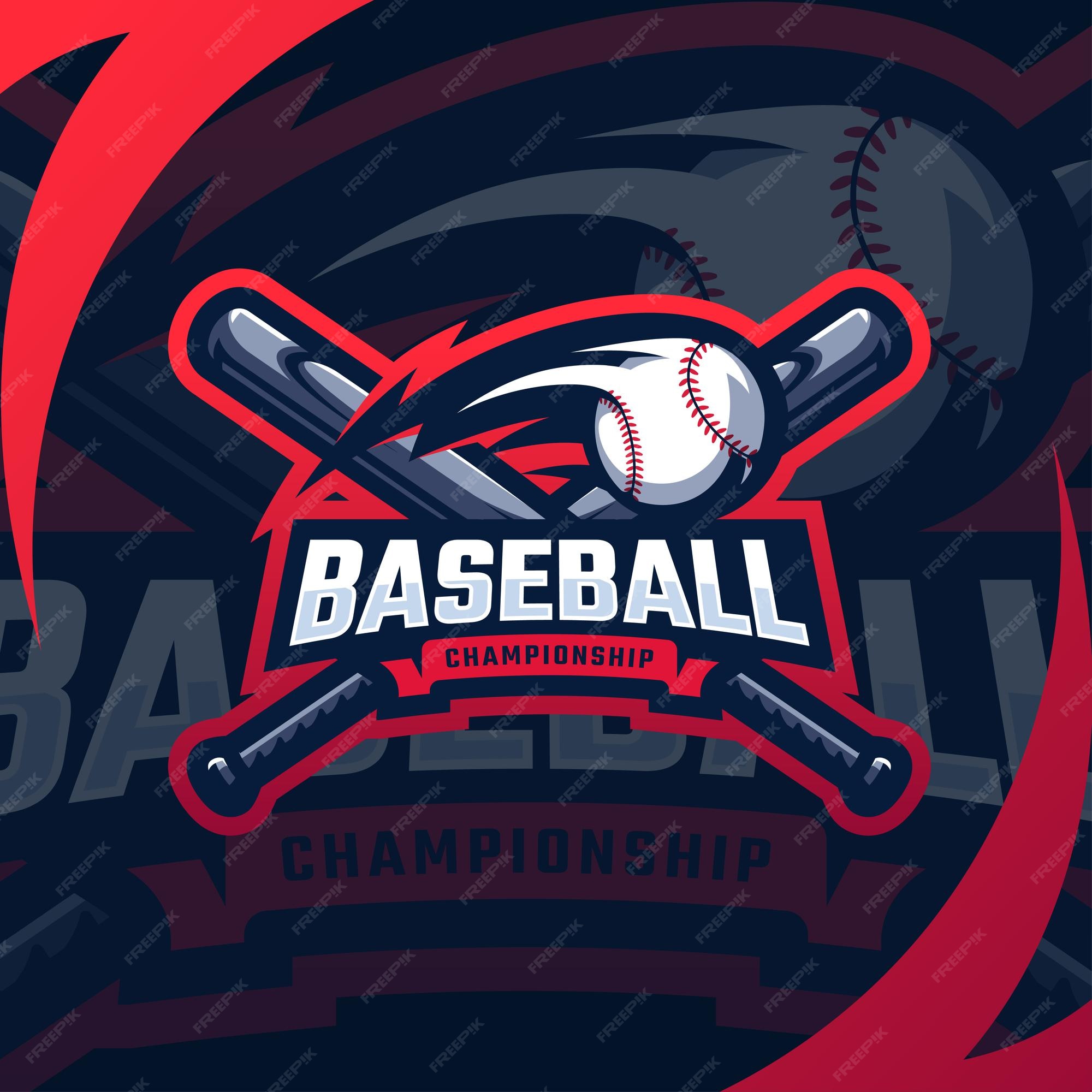 Premium Vector  Baseball championship logo design template