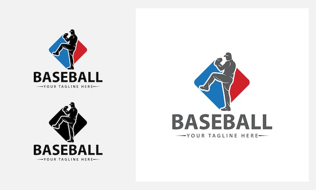 шаблон дизайна логотипа бейсбола