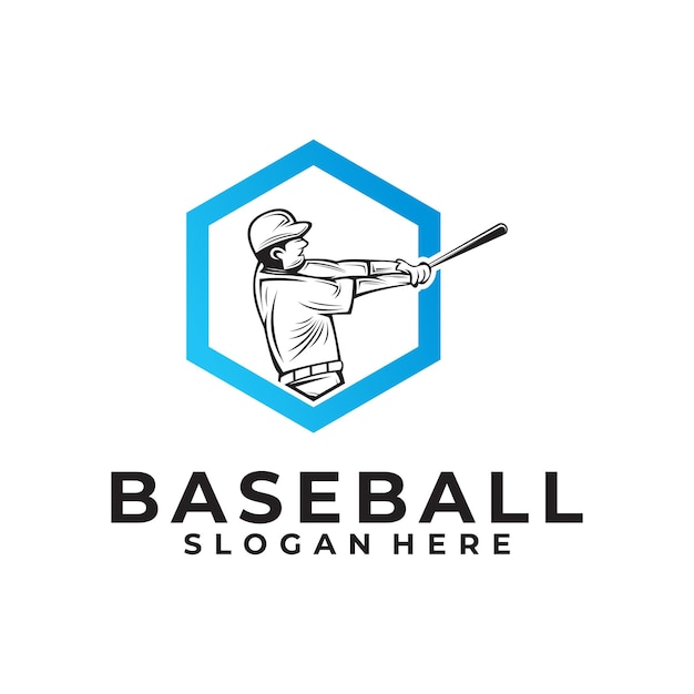 Baseball logo vector design silhouette