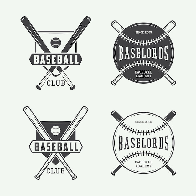 Vector baseball logos, emblems