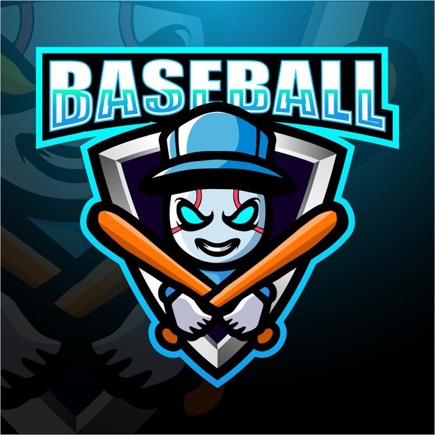 Baseball mascot esport illustration