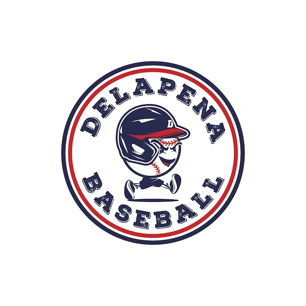 Logo della mascotte di baseball bambini baseball sport icona carina logo vintage di baseball