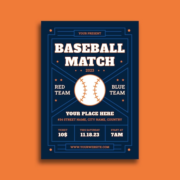 baseball match vector flyer