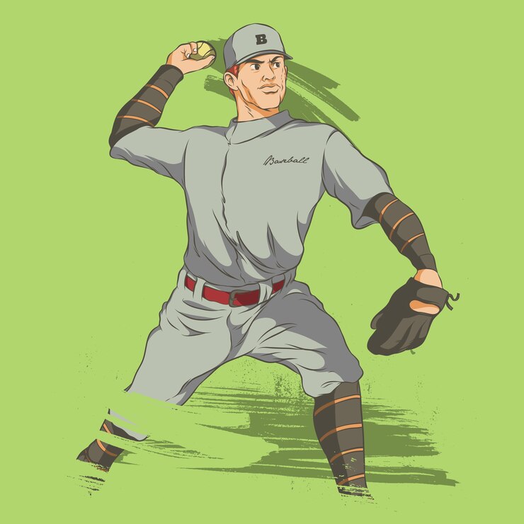 Vector 야구 투수 그림