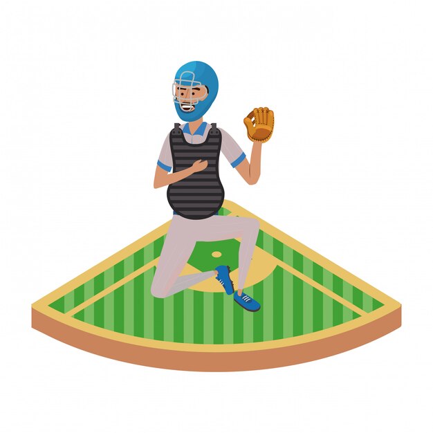 Vector baseball player cartoon