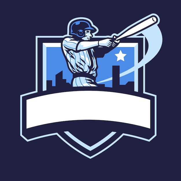 baseball player club badge design