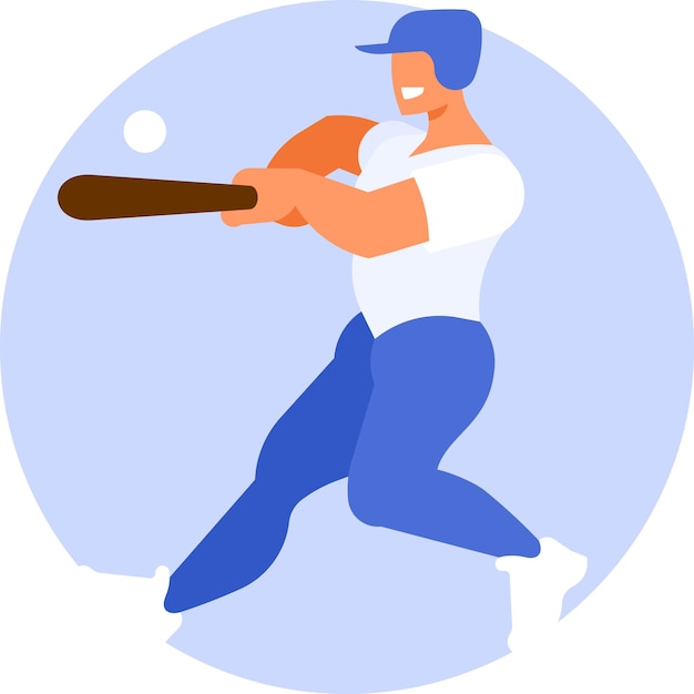 벡터 투명 배경에 고립 된 박쥐와 공을 치는 야구 선수