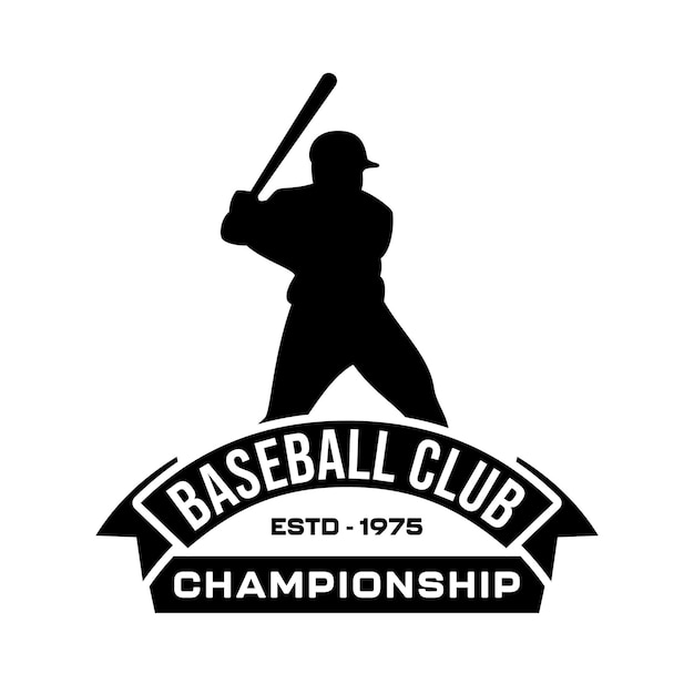 a baseball player is holding a bat and the words baseball club on the front of the logo