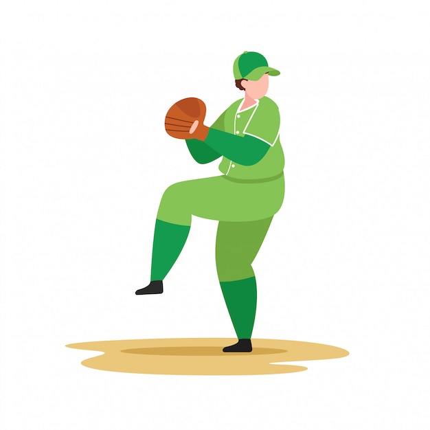 Vector baseball player throw ball