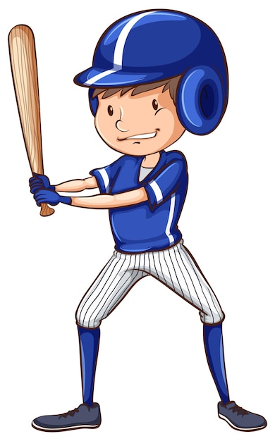 A baseball player with a blue uniform